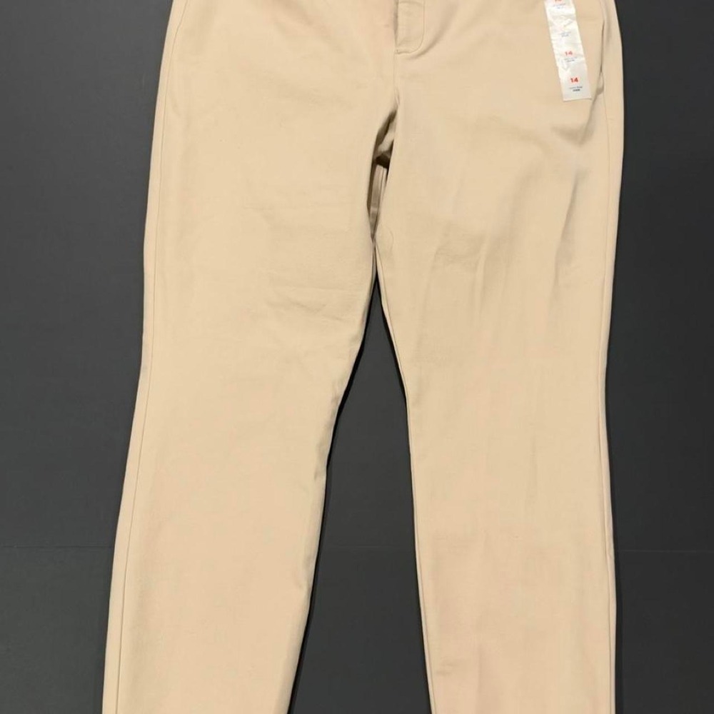 Old Navy Womens Tan High Rise Pixie Pants Size 14 Slim Fit Office Wear NWT
